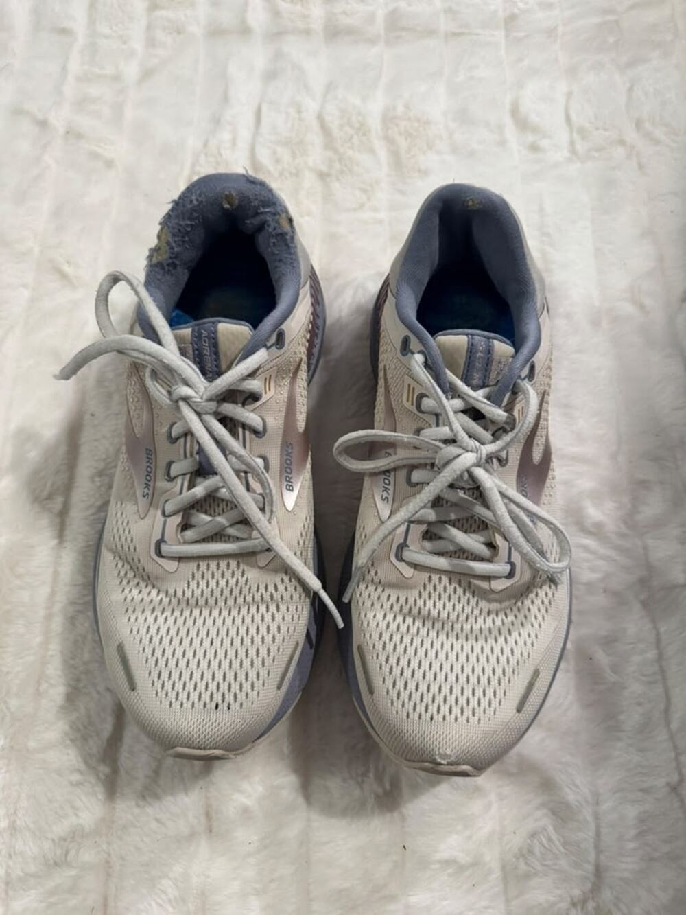 Brooks Adrenaline GTS 22 Womens Running Shoes Beige Blue US 8.5 1203531B599